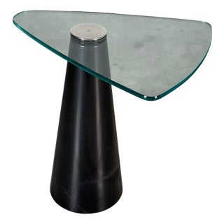 Italian Sculptural Marble and Glass Side Table attributed to Fontana Arte, 1960 For Sale