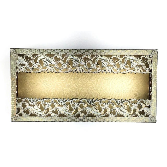 Vintage Ormolu Metal Filigree Detailed Tissue Box Cover For Sale - Image 4 of 10