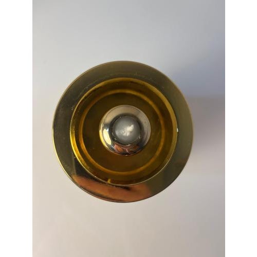 Gold Brass and Smoked Glass Candlestick from Föhl For Sale - Image 8 of 11