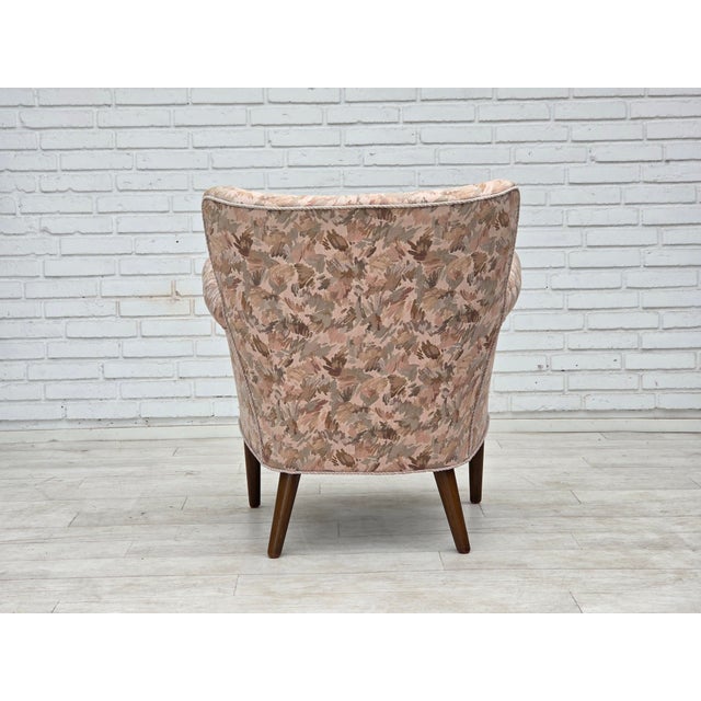 Danish Armchair in Jacquard Fabric, 1960s For Sale - Image 14 of 18