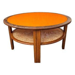 Mid-Century Modern Round Coffee Table with Orange Acrylic from G-Plan For Sale