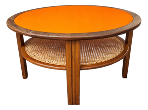 Mid-Century Modern Round Coffee Table with Orange Acrylic from G-Plan