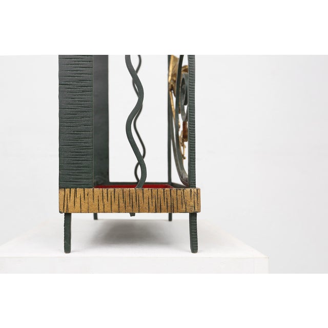 Art Deco Wrought Iron Umbrella Stand with Floral Decoration, France, 1930s For Sale - Image 11 of 13