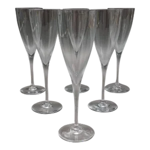 Late 20th Century Baccarat Crystal France Dom Perignon Port Wine Glasses- Set of 6