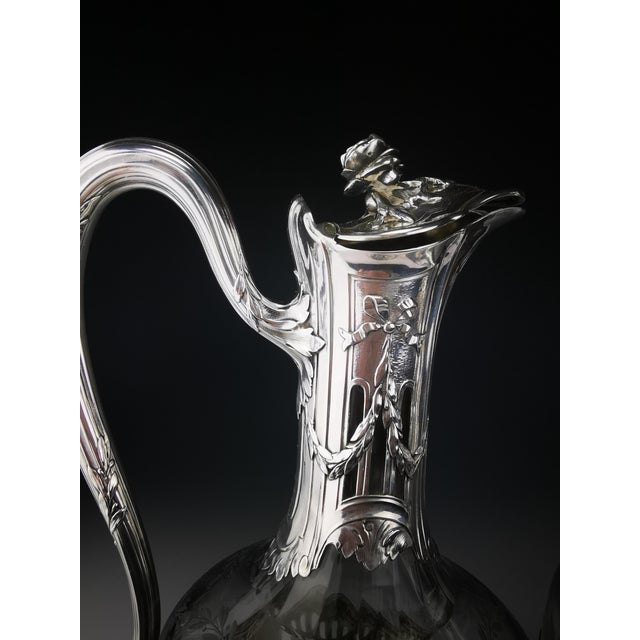 Crystal Ewers in Silver, 1890s, Set of 2 For Sale - Image 4 of 17