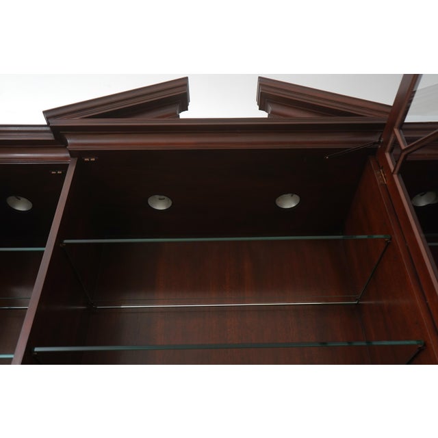 Baker Furniture Company 1990s Baker Colonial Williamsburg Mahogany Chippendale Breakfront For Sale - Image 4 of 18