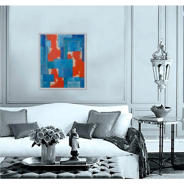 Oil paint, cold wax medium & marble dust on back-gessoed canvas permanently adhered to cradled wood panel. The canvas is...