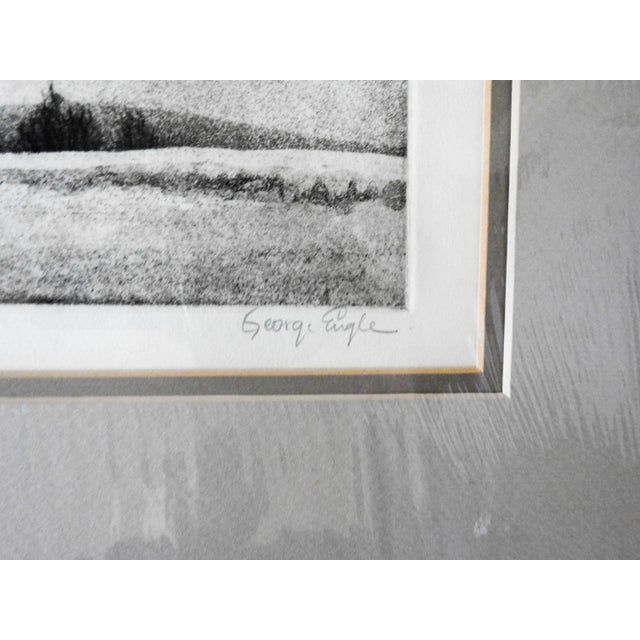 Vintage mid 20th century etching on paper by George Engle (1932-1983) Indiana. Signed, titled Lone Tree and numbered...