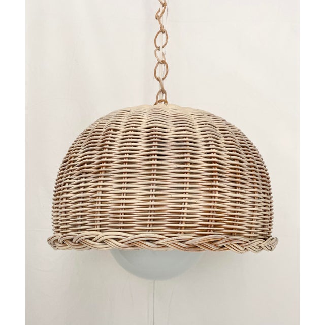 Vintage Wicker Dome Pendant Lights a Pair Chairish