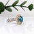 2020s 4.1Ct Blue Zircon Ring With Diamond Accents: Solid 14k Dual Gold, Oval 9x7mm, Size 6.75 For Sale - Image 5 of 8
