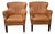 Leather Club Chairs -a Pair For Sale