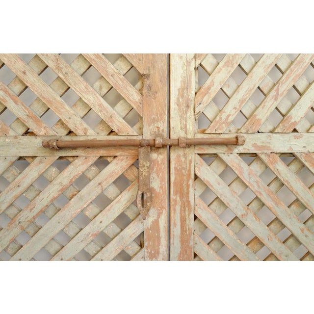 Indian Vintage Indian Lattice Wood Door Gate For Sale - Image 3 of 7