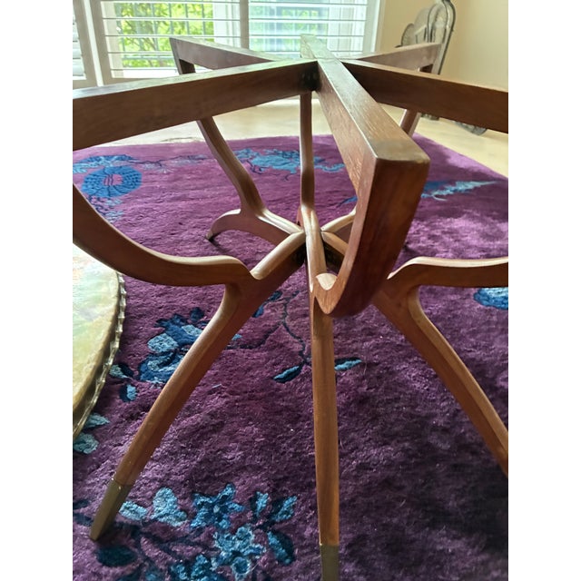 Mid-Century Modern 1950s Sculptural Brass Tray Table For Sale - Image 3 of 9