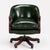 Vintage Racing Green Leather Swivel Desk Chair Mahogany-Toned Base and Nail Trim, 1990s For Sale - Image 3 of 10
