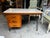 Up for consideration is a beautiful vintage petite wooden desk with iron legs. This would look lovely in your home and it...
