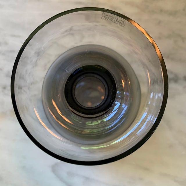 1980s Vintage English Smoked Crystal Bud or Bulb Forcing Vase by Wedgwood For Sale - Image 5 of 10