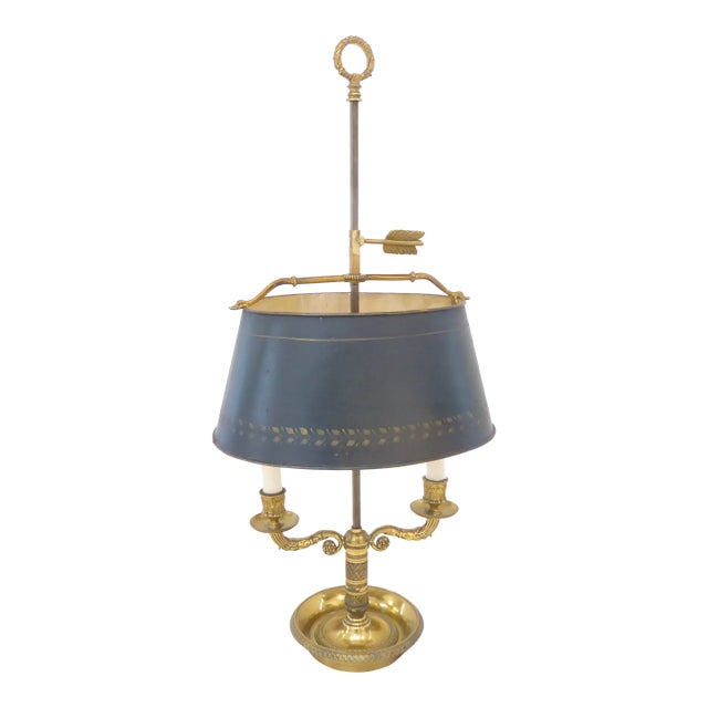 Antique French Bronze Bouilotte Lamp For Sale