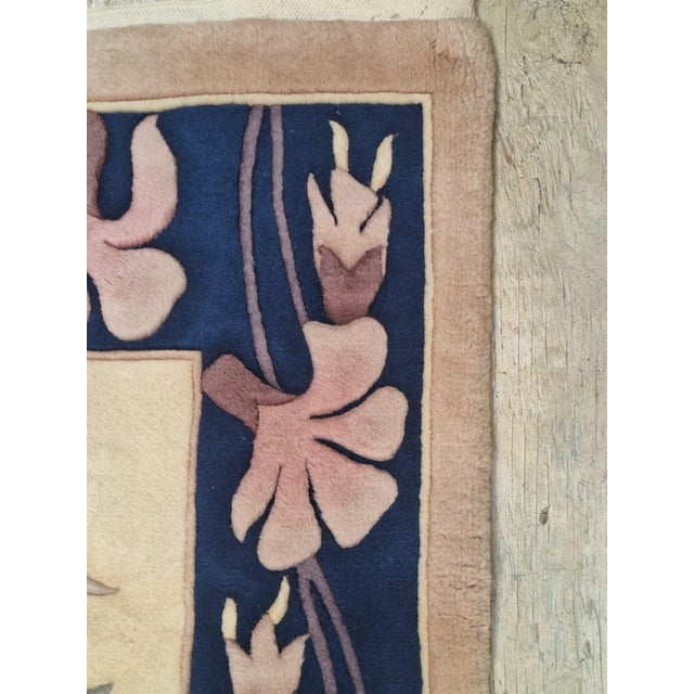 Vintage Chinese Art Deco Style Floral Rug For Sale In Los Angeles - Image 6 of 7