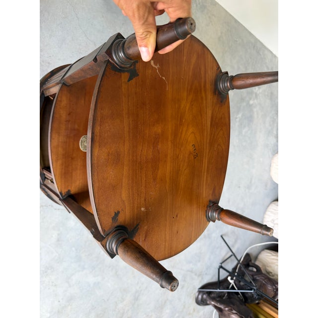 Vintage Baker Furniture French Regency Style Tambour Door Nightstands With Pierced Brass Gallery – A Pair For Sale - Image 12 of 12