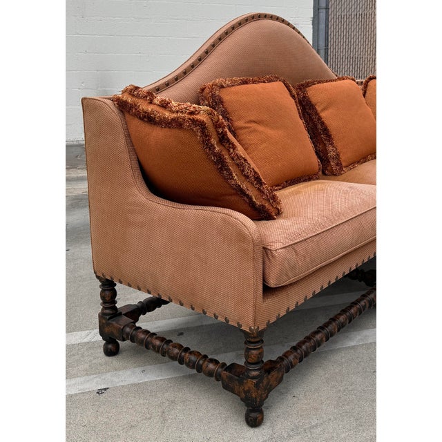 Jacobean Charles Pollock for William Switzer Jacobean Sofa Settee For Sale - Image 3 of 8