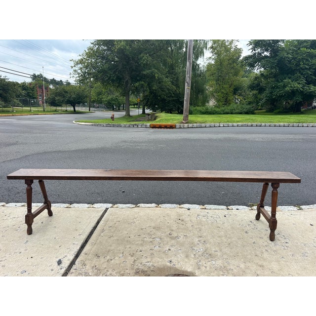 Hand Crafted Rustic Wooden Antique Benches -a Pair For Sale - Image 10 of 14
