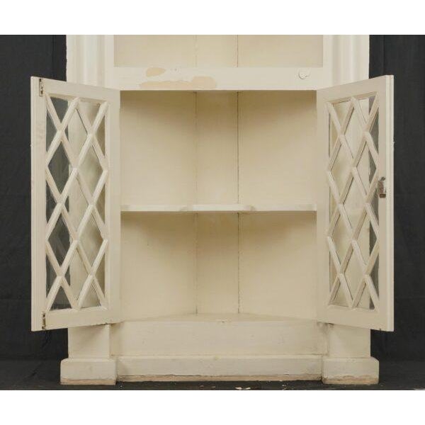 White Mid 20th Century Colonial Revival White Wood Corner Cabinet For Sale - Image 8 of 10