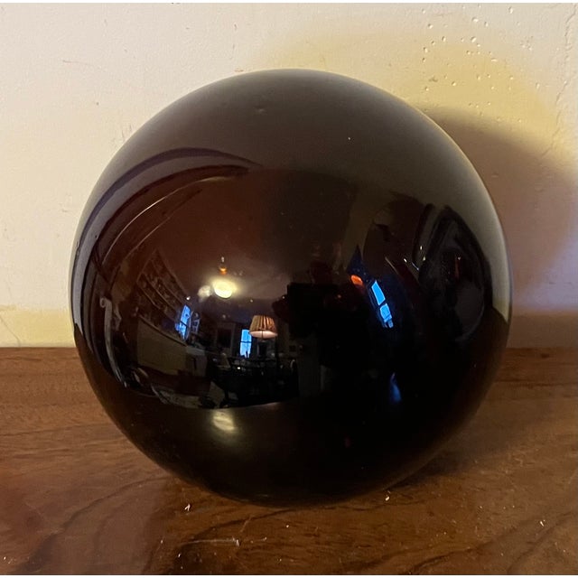 Antique 19th Century American Blown Glass Amber Witch's Ball For Sale - Image 16 of 18