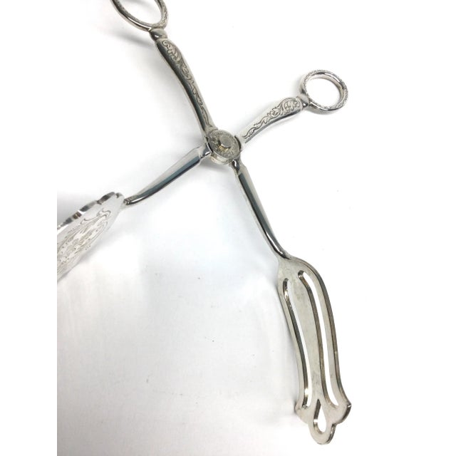 Vintage Silver Plate Tongs For Sale - Image 9 of 11