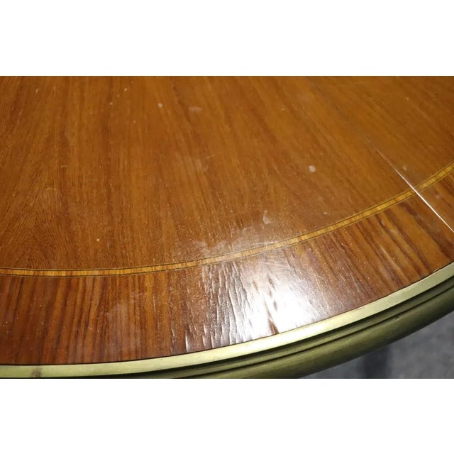 Superb Bronze Mounted French Louis XV Style Round Dining Table 3 Leaves For Sale - Image 9 of 12