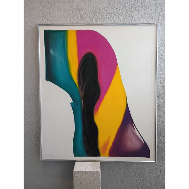 Large 1970s Mid-Century Color Field Abstract Painting by John David Rigsby For Sale - Image 10 of 10