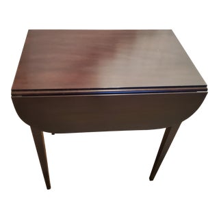 Henkel Harris Solid Mahogany Drop-Leaf End Table - Grandmillennial Accent For Sale