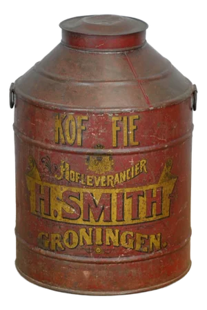 Large Metal Coffee Tin from H. Smith, 1920s