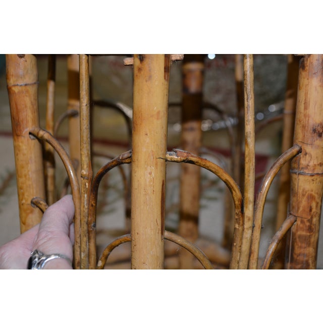 Vintage Bamboo Hexagonal Plant Stand / Table For Sale - Image 10 of 12