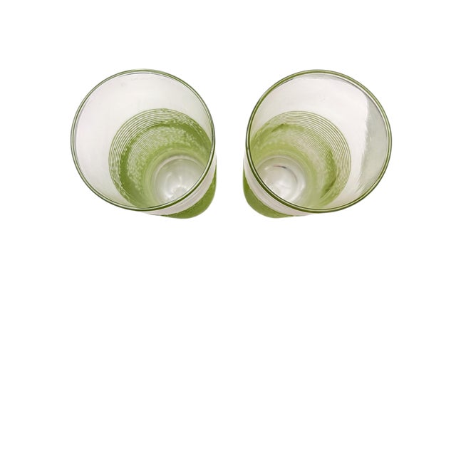 Mid-Century Modern 1960s Culver Ltd. 'Icicle' Ring Pattern Tall Glasses Set of 2 For Sale - Image 3 of 4