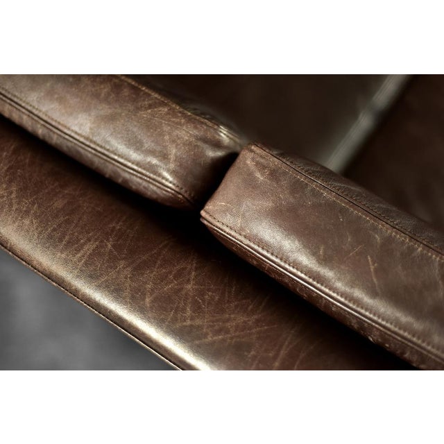 Mid-Century Danish Modern Brown Leather 3-Seater Sofa, 1970s For Sale - Image 13 of 18