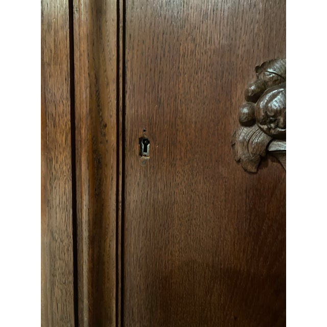 Chestnut Vintage Exquisitely Unique Black Forest Style Carved Oak European European Buffet/Sideboard For Sale - Image 8 of 12