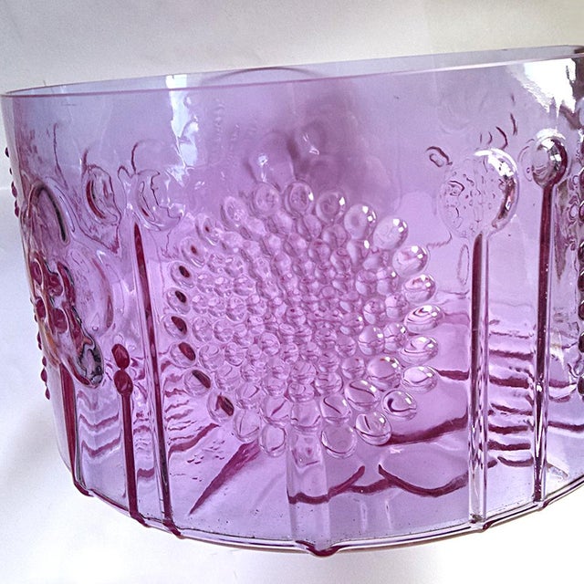 Mauve Large Glass Bowl by Oiva Toikka for Iittala, 1960s For Sale - Image 8 of 10
