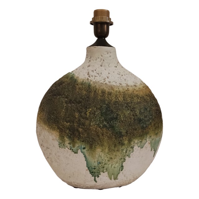 Large Glazed Ceramic Lamp Base by Marcello Fantoni, Italy, 1960s For Sale