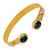 Early 21st Century Cleopatra Blue Topaz & Pearl Adjustable Gold Cuff Bracelet For Sale - Image 5 of 6
