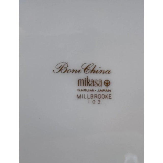 1970s Vintage Mikasa Bone China "Millbrooke" Pattern Bread Plates- Set of 5 For Sale - Image 5 of 6