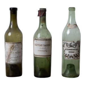3 Antique Bottles St. Julien Medoc, Chateau Larose, Hennessy - Savannah History