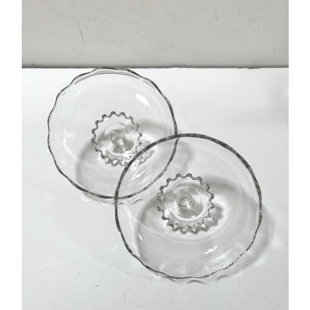 Vintage Sterling Silver and Glass Convertible Compotes / Candleholders – A Pair For Sale - Image 9 of 12