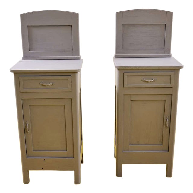 Dove Gray Bedside Tables, 1930s, Set of 2 For Sale