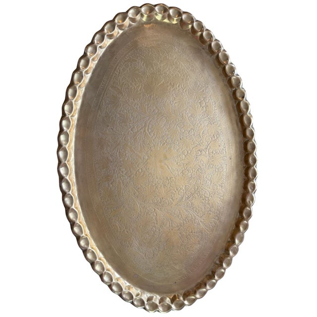 Brass Vintage Moroccan Brass Tray Top Table With Folding Spider-Leg Base For Sale - Image 8 of 10