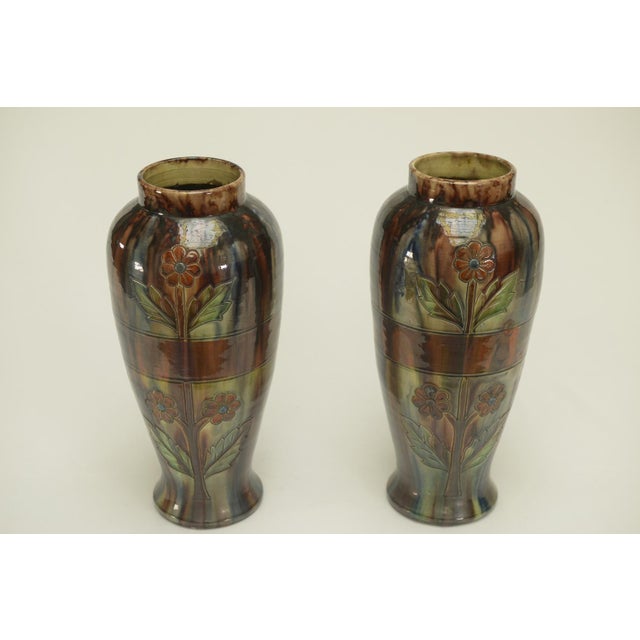 Slip Vases from the Early 20th Century Stamped Belgium 158, 1890s, Set of 2 For Sale - Image 10 of 14