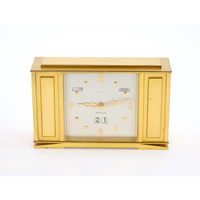 Tiffany & Co. Gilt Bronze Rectangular Desk Clock With Volumatic Dial, Circa 1960 For Sale - Image 14 of 14