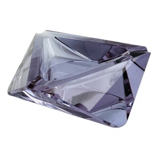 Bohemian Alexandrite Crystal Glass Ashtray attributed to Václav Hanus, Czech Republic, 1960s For Sale