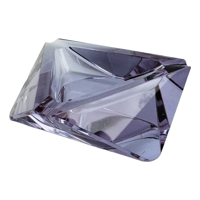 Bohemian Alexandrite Crystal Glass Ashtray attributed to Václav Hanus, Czech Republic, 1960s For Sale