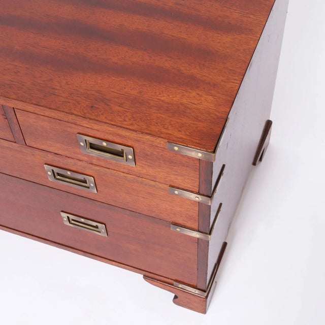 Early 20th Century Antique British Colonial Campaign Chest of Drawers For Sale - Image 5 of 9