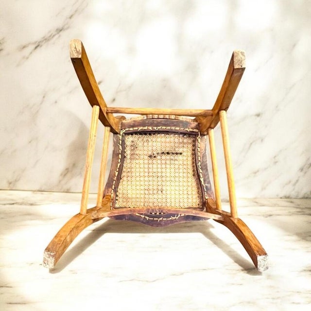 Late 19th Century Antique Bird's Eye & Tiger Maple Chair W Cane Seat-Federal Style-Curly-Farmhouse For Sale - Image 10 of 11